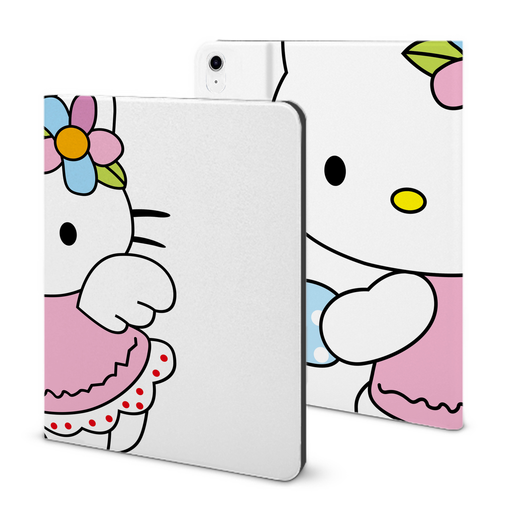 （画像用） Hello Kitty ハローキティ IPad ケース ブック型 PUレザー TPU 耐衝撃 軽量 薄型 ペン収納なし 全面保護 IPad 各モデル対応